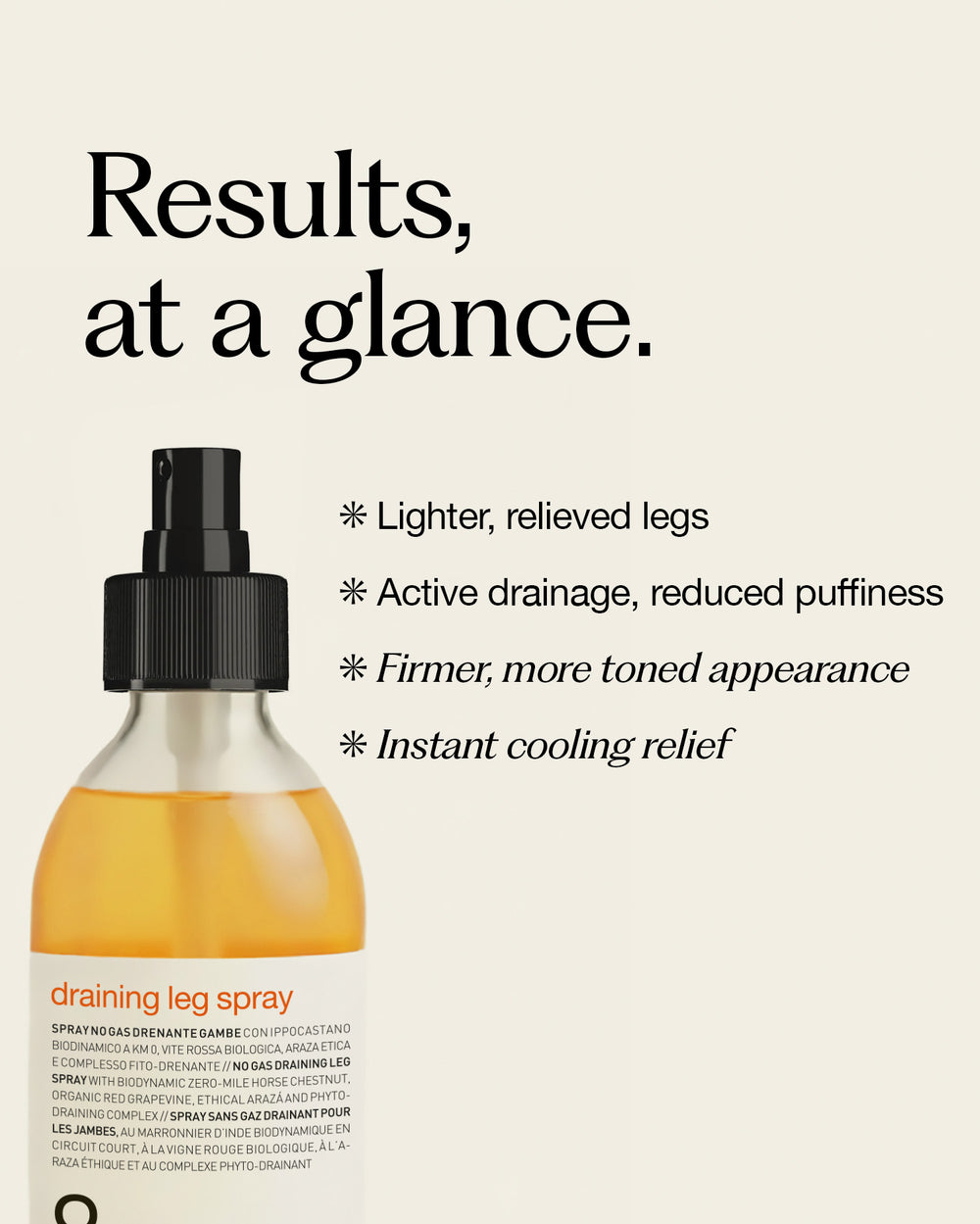 draining leg spray