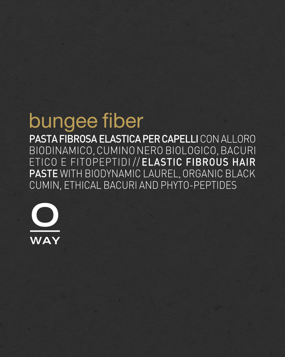 Product label for bungee fiber pasta on a dark background mobileonly