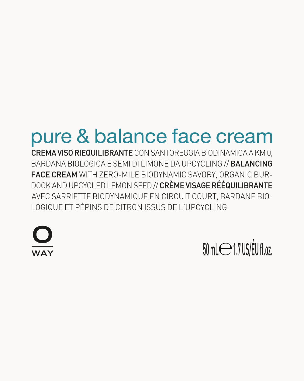 Advertisement for 'pure & balance face cream' with text and branding on a white background mobileonly