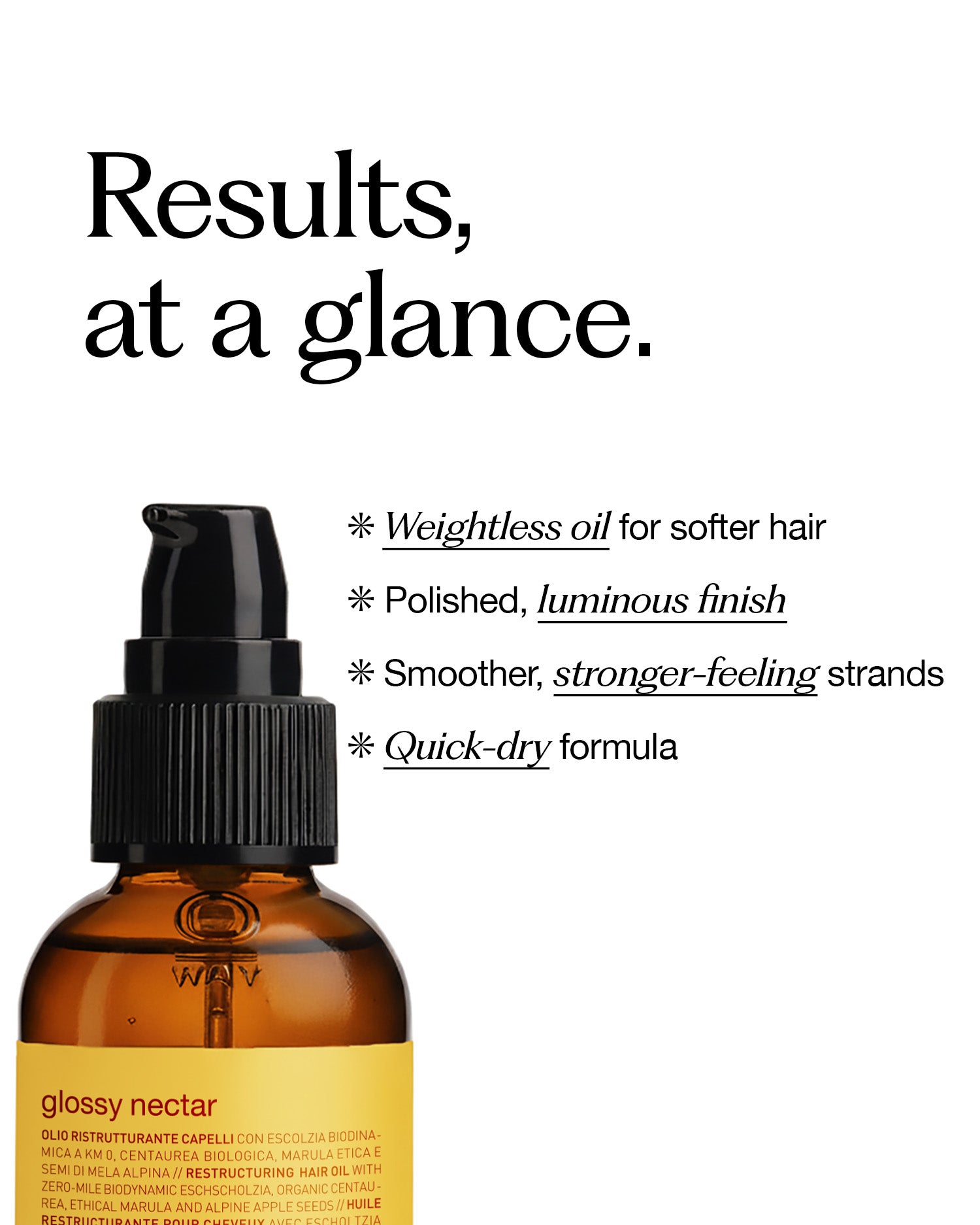 O WAY glossy nectar ヘアオイル glossy nectar: restructuring hair oil 160ml | OWAY