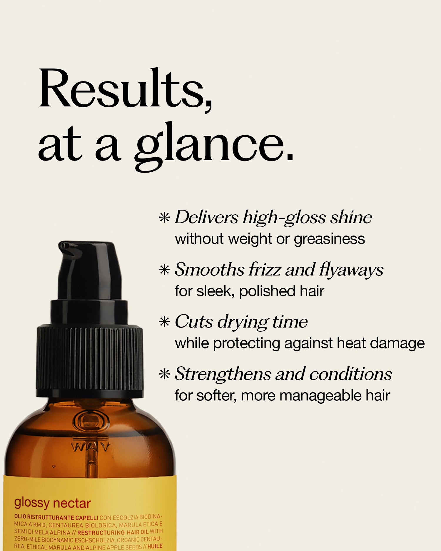 Glossy Nectar – Weightless Finishing Oil for Shine & Heat