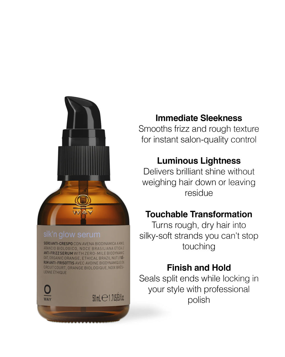 silk'n glow serum: anti-frizz serum for hair 50ml | OWAY